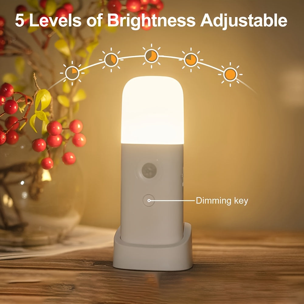 Night Light with LED Motion Sensor for USB Rechargeable and Adjustable Brightness