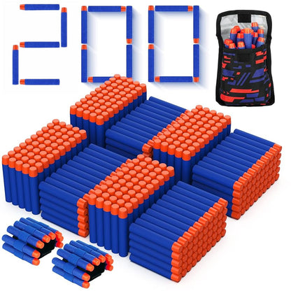 Holder with 200 Foam Darts for Nerf with Wristband and Storage Bag for Playful Fun