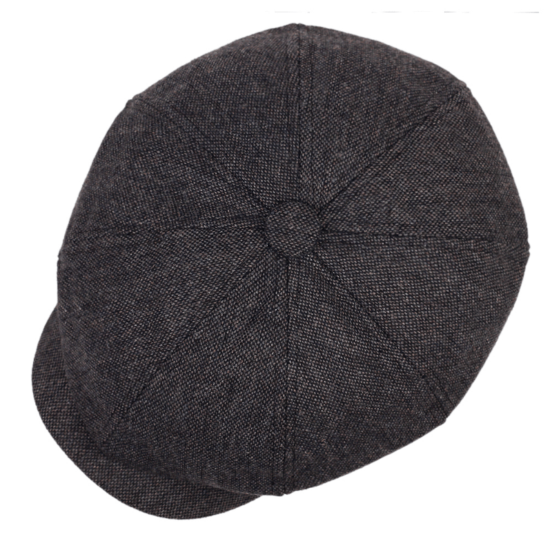 Men's Retro Flat Cap with Herringbone Pattern with Vintage Look Accessory
