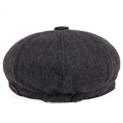 Men's Retro Flat Cap with Herringbone Pattern with Vintage Look Accessory