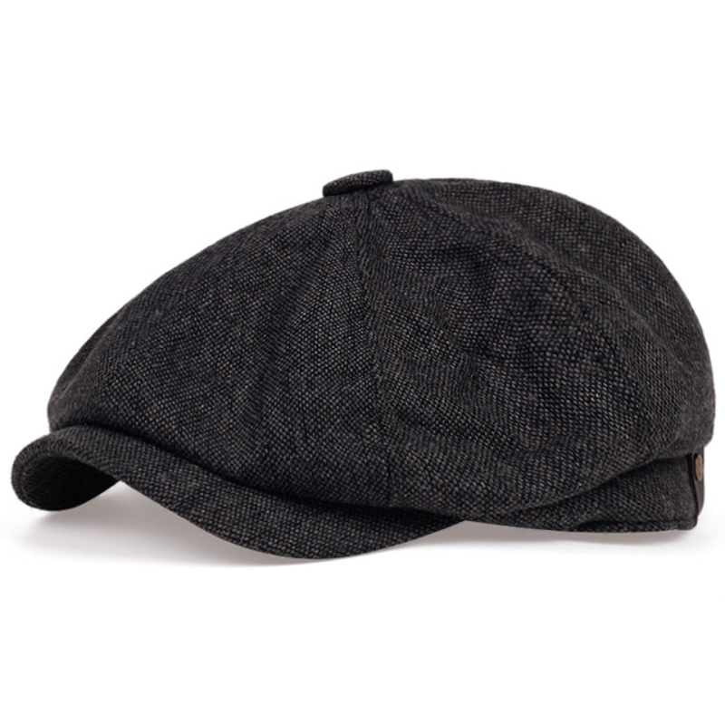 Men's Retro Flat Cap with Herringbone Pattern with Vintage Look Accessory