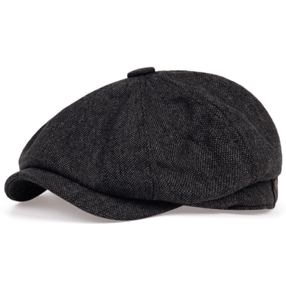 Men's Retro Flat Cap with Herringbone Pattern with Vintage Look Accessory