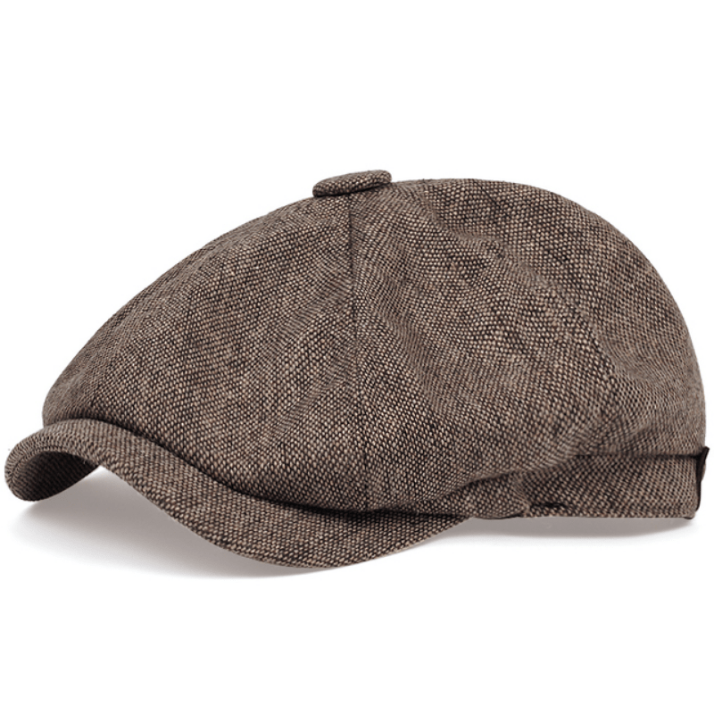 Men's Retro Flat Cap with Herringbone Pattern with Vintage Look Accessory
