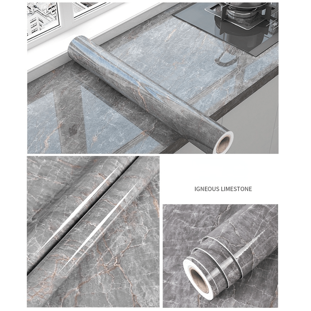 Self-Adhesive Marble Effect Vinyl Wallpaper for Kitchen and Bathroom