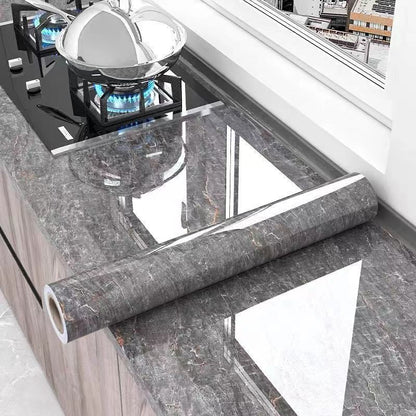 Self-Adhesive Marble Effect Vinyl Wallpaper for Kitchen and Bathroom