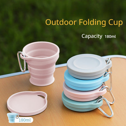 Cup with Foldable Silicone Carabiner for Portable and Durable Cup for Outdoor and Camping