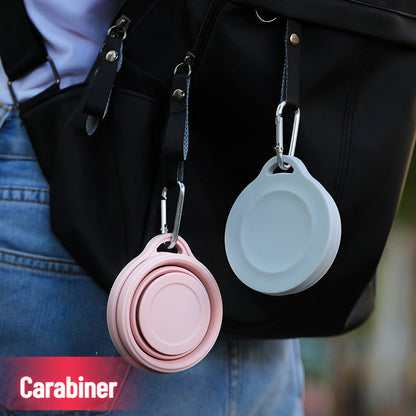 Cup with Foldable Silicone Carabiner for Portable and Durable Cup for Outdoor and Camping