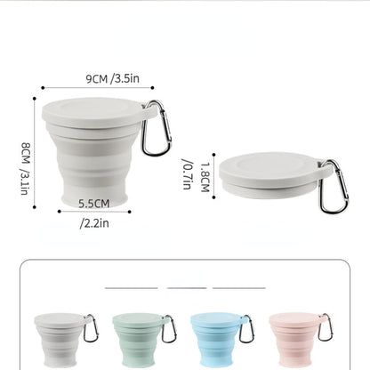 Cup with Foldable Silicone Carabiner for Portable and Durable Cup for Outdoor and Camping