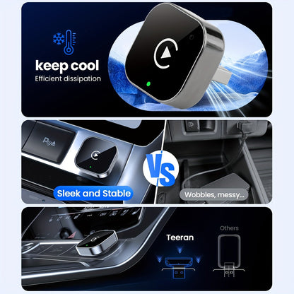 2-in-1 Wireless Carplay & Android Auto Adapter for Plug & Play Quick Connection