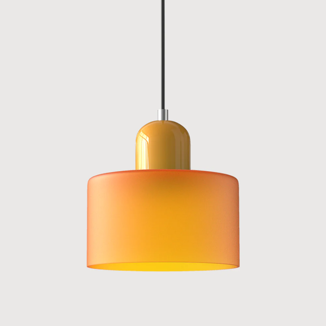 Glass with Retro Pendant Lamp with Shade and Adjustable Cord for a Warm Atmosphere