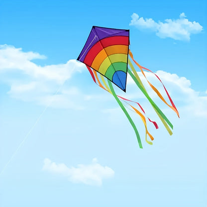 Rainbow Kite with Long Colourful Ribbons for Beach and Outdoor Play
