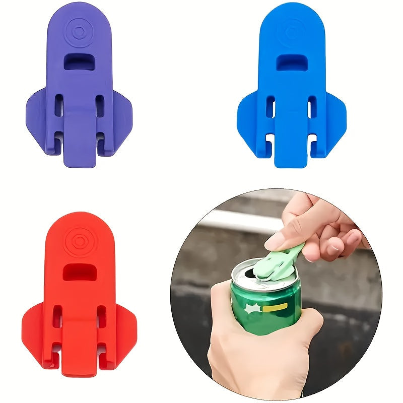 Tool with Compact Can Opener Design for Beverage Cans with Ergonomic Grip