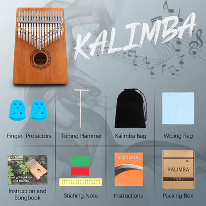 Kalimba Thumb Piano with 17 Wooden Keys for Relaxation and Musical Enjoyment