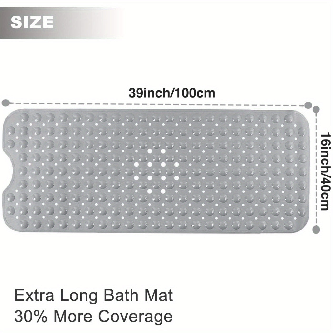 Mat Extra Long Non-Slip Bath for a Safe Bathing Experience