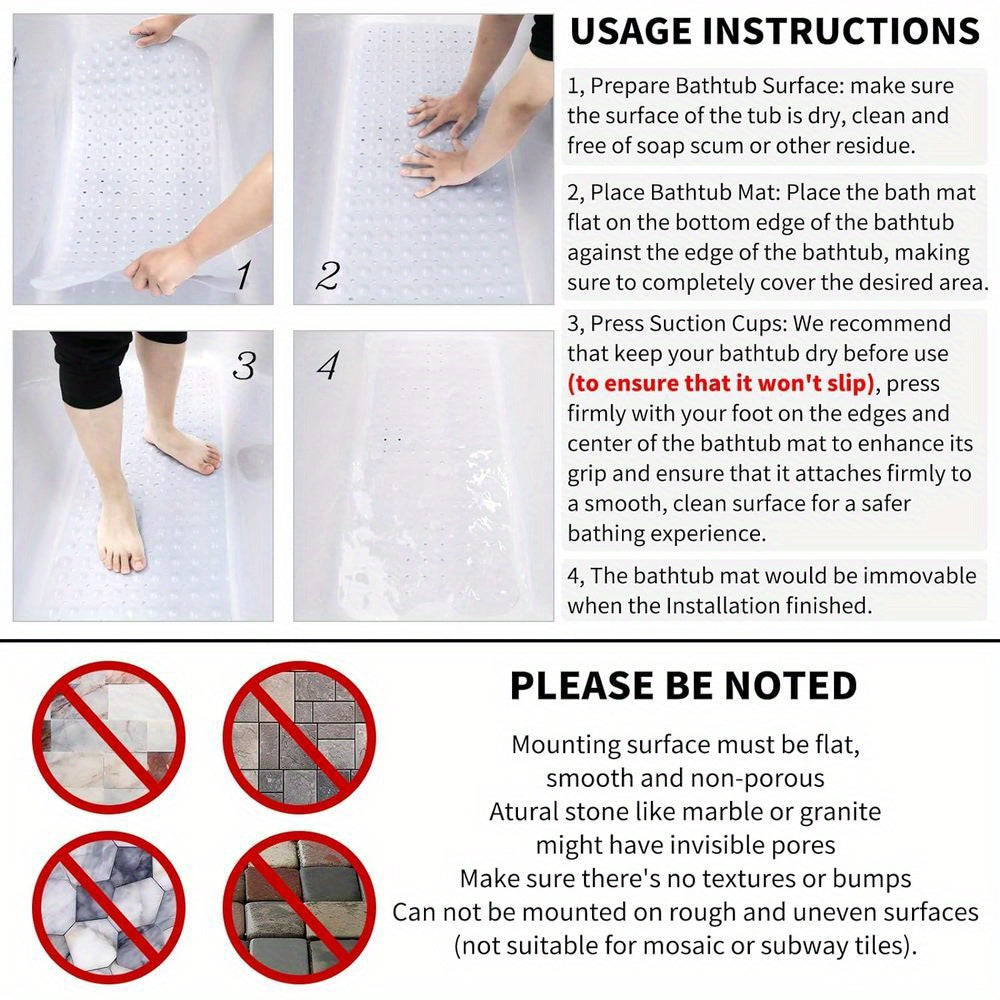 Mat Extra Long Non-Slip Bath for a Safe Bathing Experience