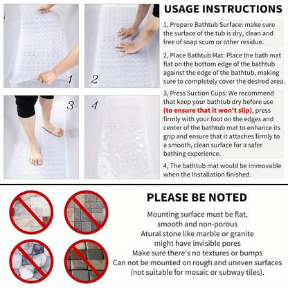 Mat Extra Long Non-Slip Bath for a Safe Bathing Experience