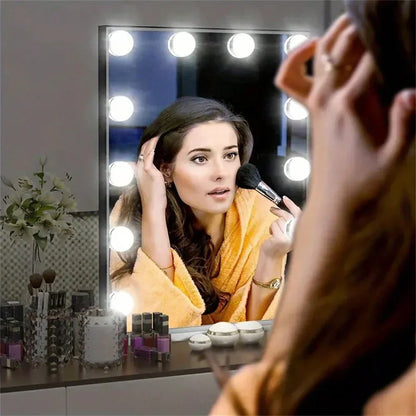 Mirror with Dimmable LED Lighting with Light Balls and Adjustable Make-Up Lighting