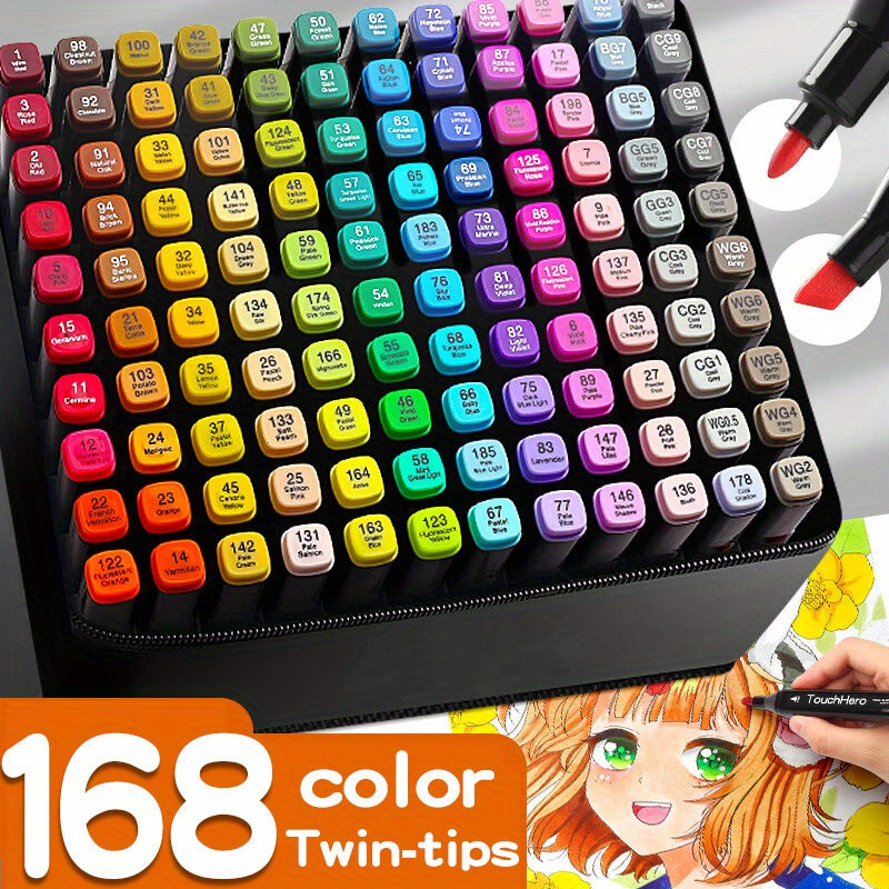 Set Touchhero 168 Colors Alcohol Markers for Professional and Versatile