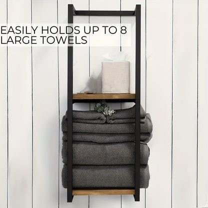 Rack Space-Saving Towel for a Tidy Bathroom