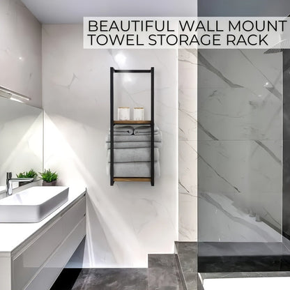 Rack Space-Saving Towel for a Tidy Bathroom
