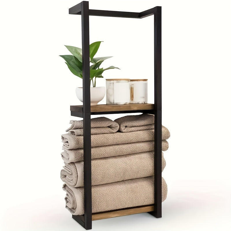 Rack Space-Saving Towel for a Tidy Bathroom