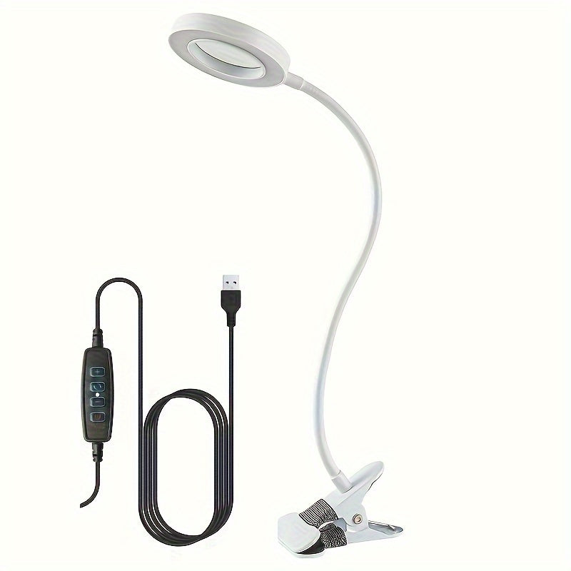 Glass with LED Magnifying Lamp with Clamp for Perfect for Hands-Free Work and Precision