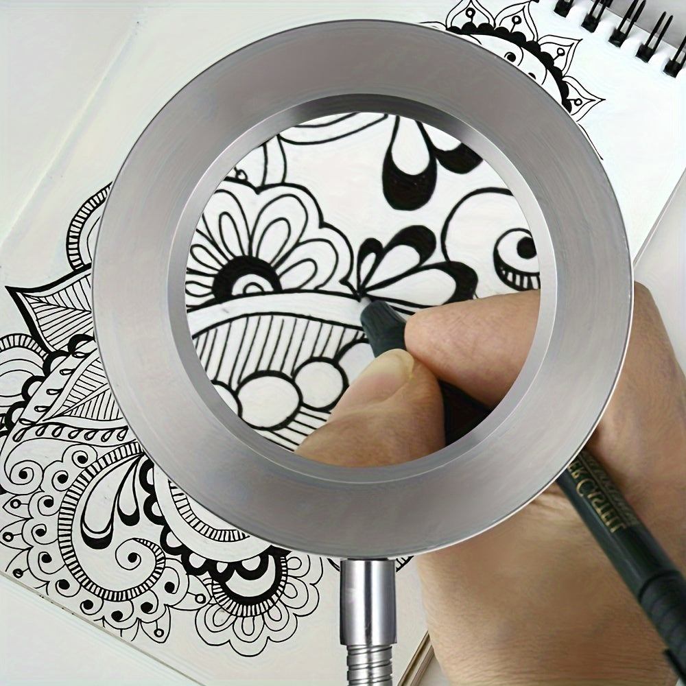Glass with LED Magnifying Lamp with Clamp for Perfect for Hands-Free Work and Precision