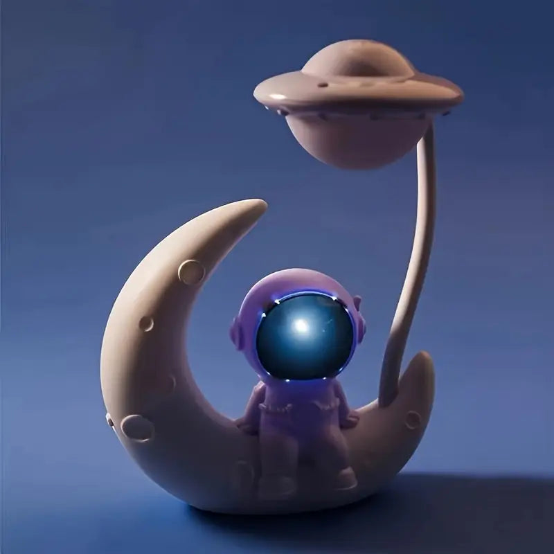 Night Light with Astronaut Moon Design for Playful and Soothing Ambient Lighting