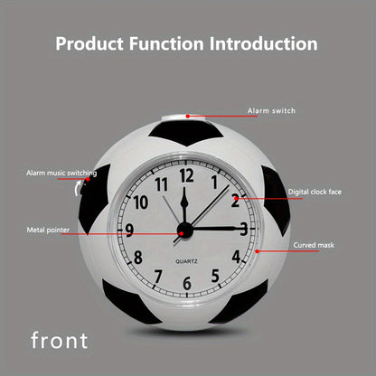 Clock with Creative Football-Shaped Alarm Design with Music and Unique Design for Young and Old