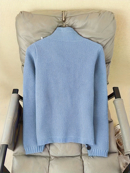 Ladies Knitted Sweater with High Neck for Comfortable and Timeless