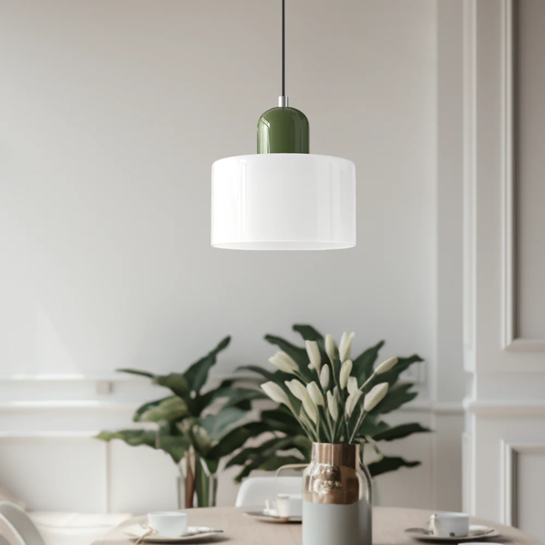 Glass with Retro Pendant Lamp with Shade and Adjustable Cord for a Warm Atmosphere