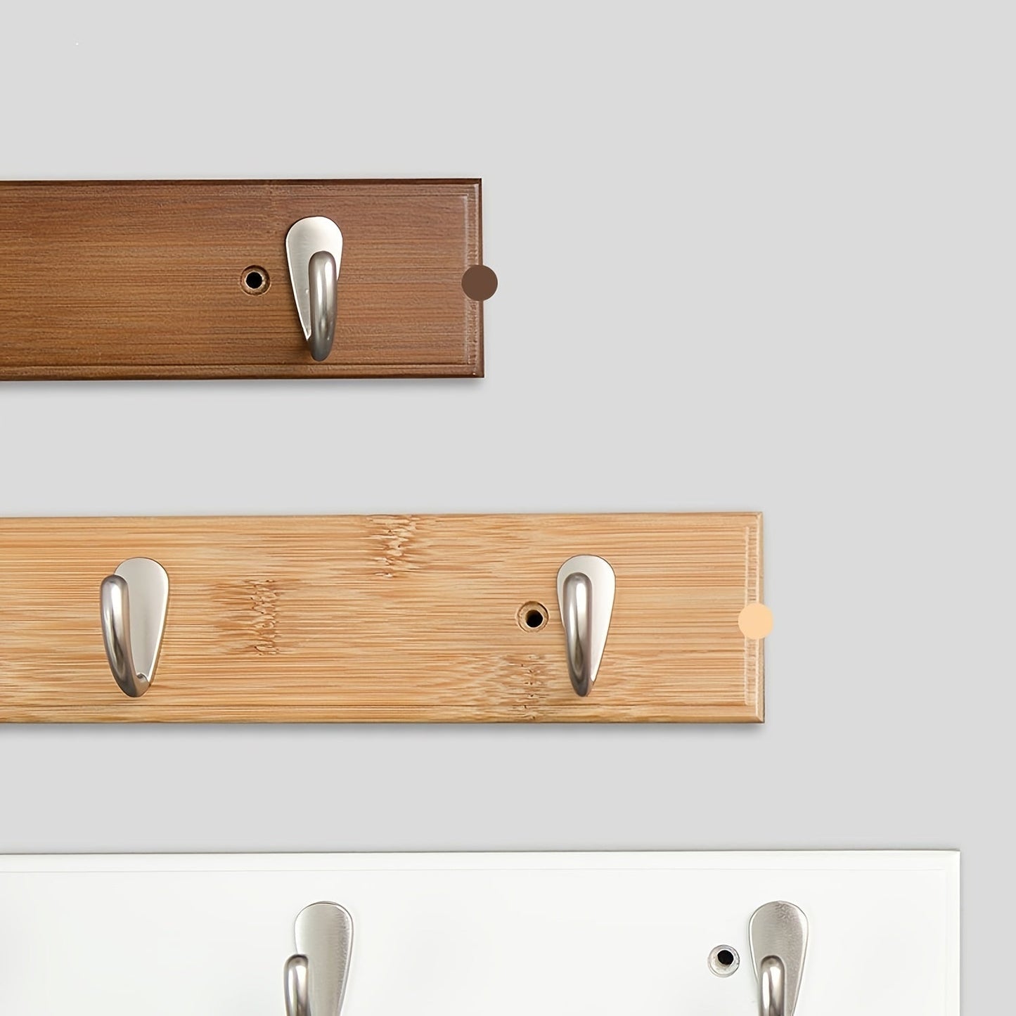 Hooks Bamboo Wall Coat Rack with Metal for Space-Saving Coat Rack Without Drilling