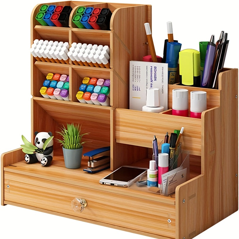 Organizer with Spatial Bamboo Desk Drawer for Organize Your Workspace Efficiently and Stylishly