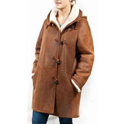 Cozy Shearling Women's Jacket with Hood for Warm and Relaxed