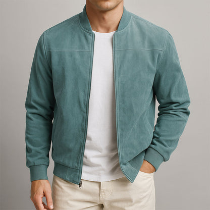 Stylish Men's Summer Jacket with Suede Look and Comfortable Modern Fit