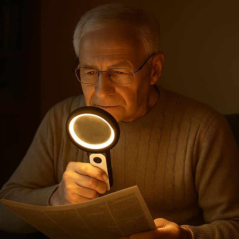 Light with Magnifying Glass with LED Ing and Adjustable Light Settings for Clear Reading