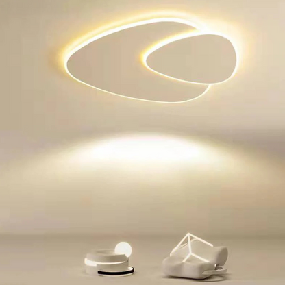 Light with Minimalistic LED Ceiling Organic Elliptical Shape for Modern Interiors