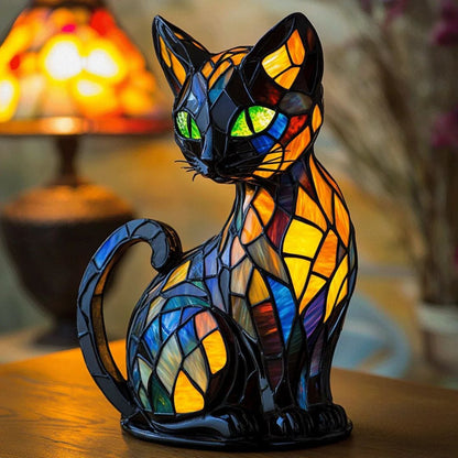 Light Decorative Cat Lamp with Mosaic Design and Warm Ambient for Stylish Home Decoration