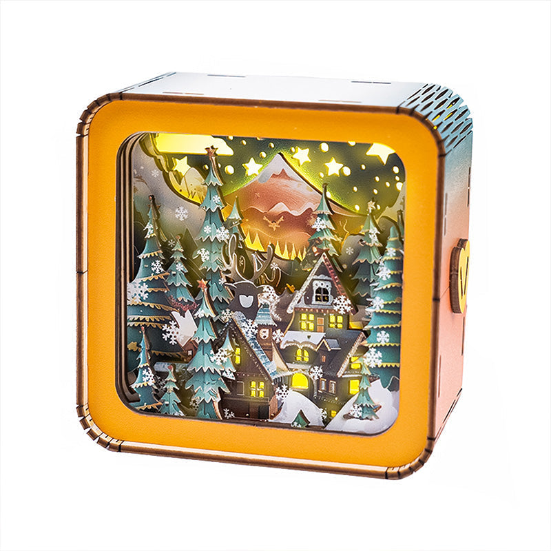 Light with Atmospheric 3D Christmas House Scale for Warm LED Light and Unique Decoration