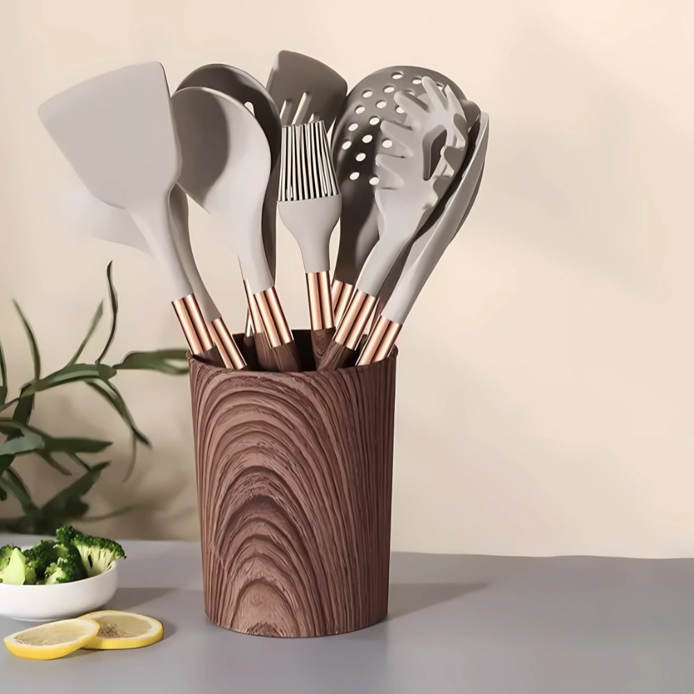 Utensil with Silicone Kitchen Set with Heat-Resistant Tools for the Kitchen