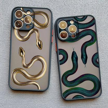 Case with Phone Snake Pattern with Shock Absorbing and Slim Design