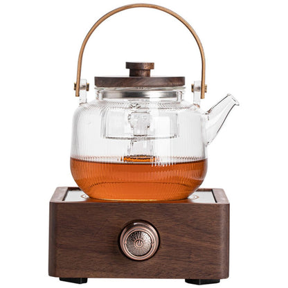 Warmer with Electric Tea Made of Walnut with Adjustable Temperature