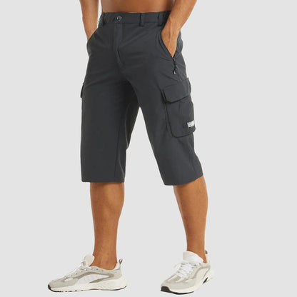 Functional Men's Cargo Shorts with Breathable Material and Practical Pockets
