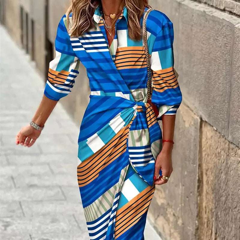 printed wrap dress