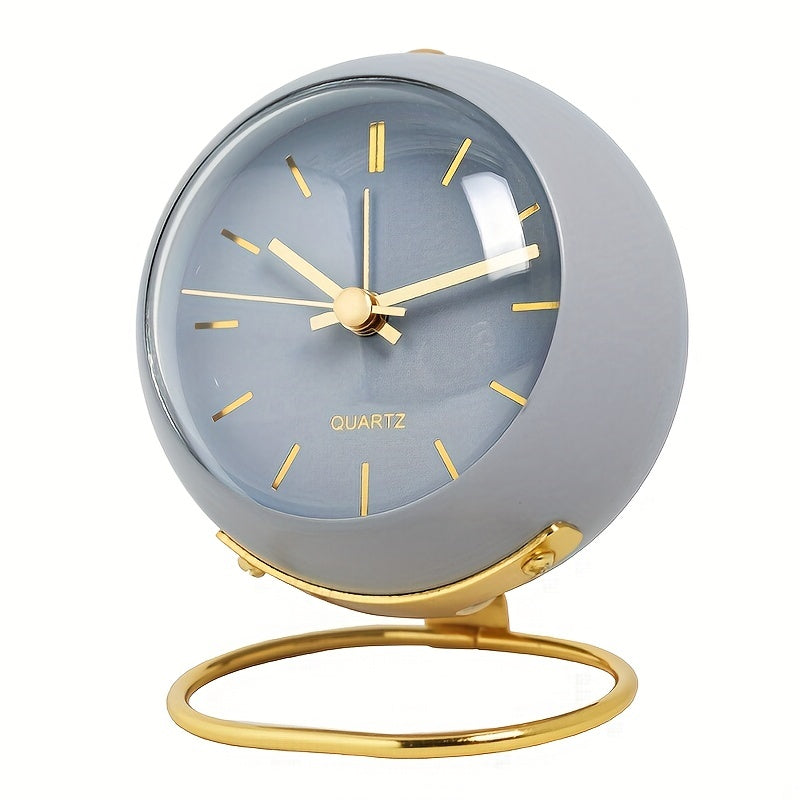 Clock Nordic Silent Desk for Luminous Hands & Metal Frame