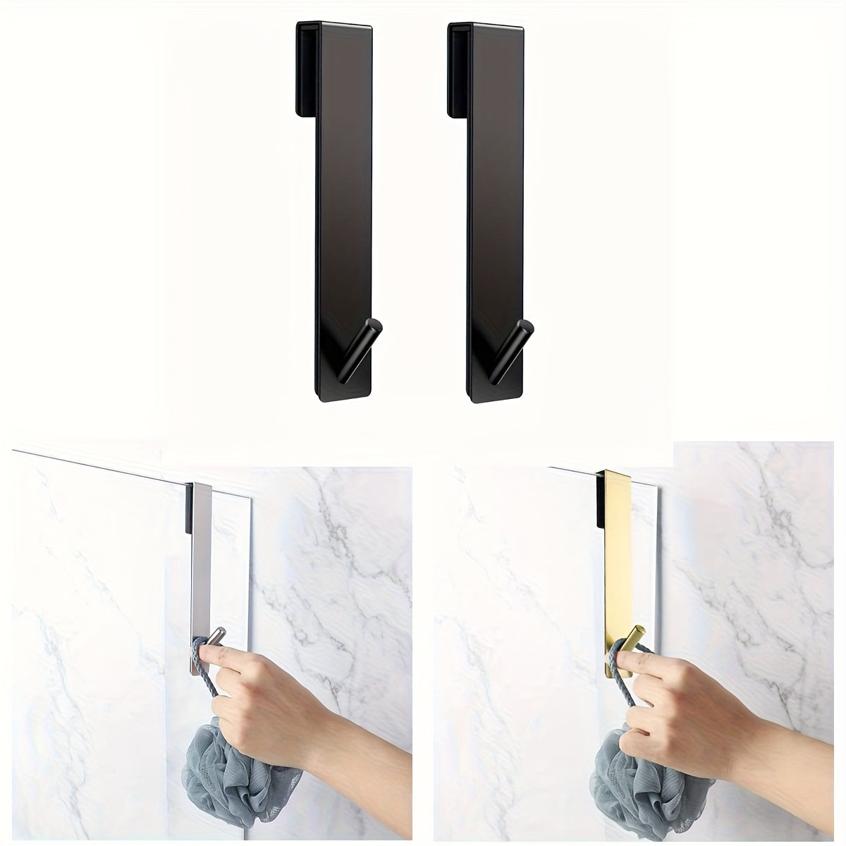 Hooks with Modern Steel Glass Door Set for Stylish, Silent and Practical