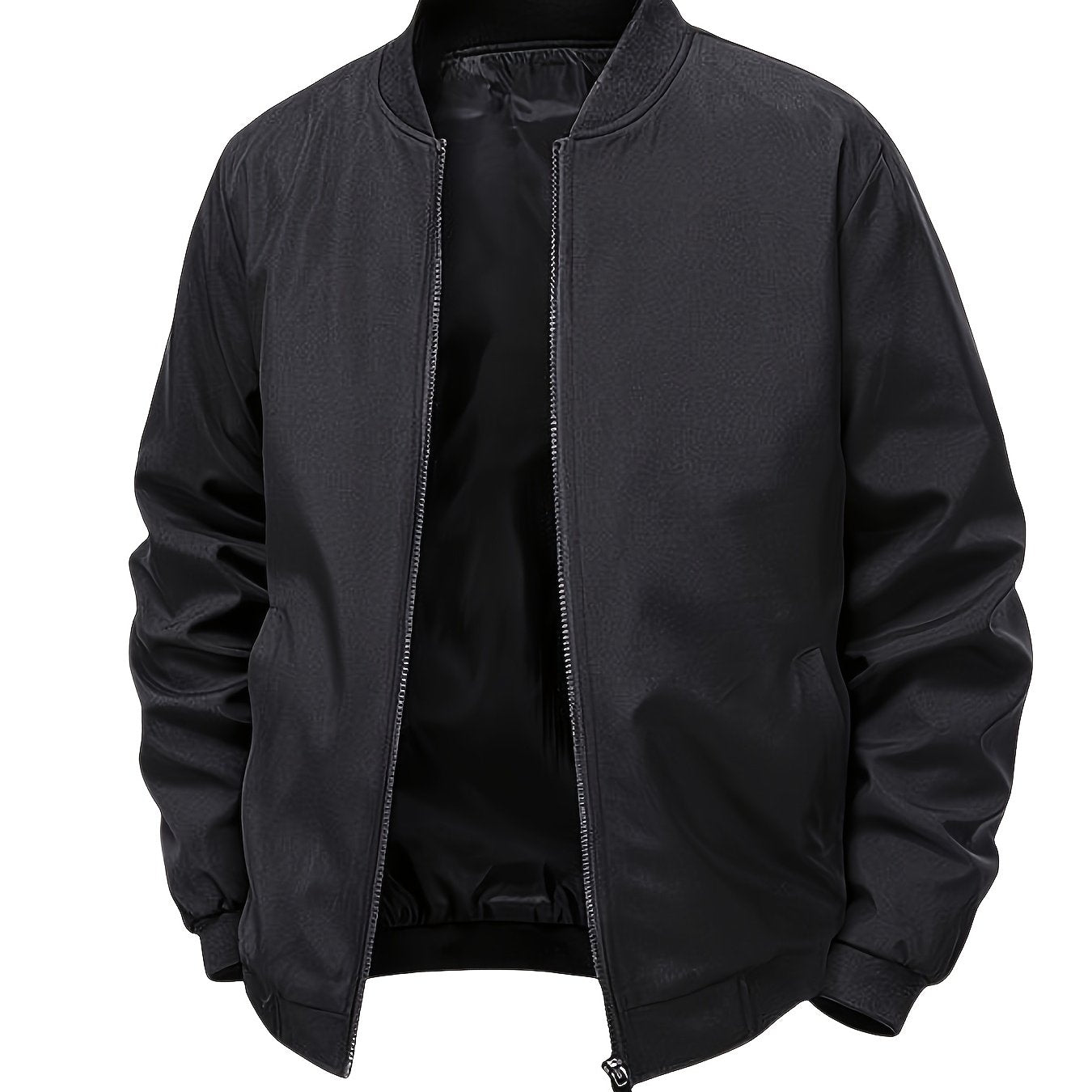 Men's Summer Jacket with Baseball Collar and Zip Fastening for Casual Use