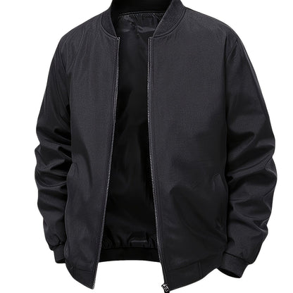 Men's Summer Jacket with Baseball Collar and Zip Fastening for Casual Use