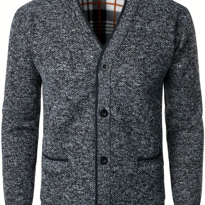 Men's Knitted Cardigan with Buttons for Warm and Comfortable for Autumn and Winter