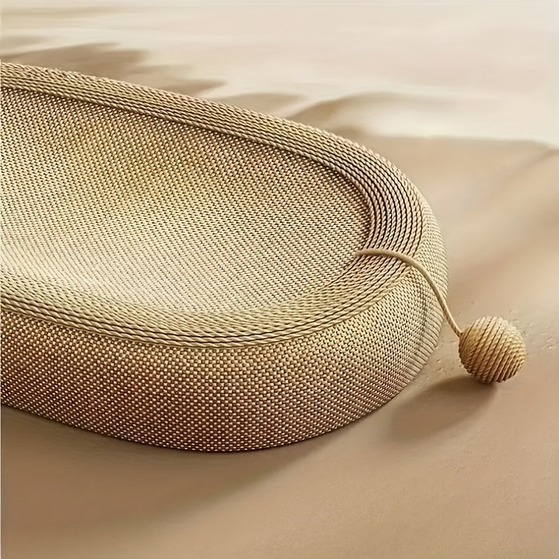 Oval Sisal Scratching and Resting Board for Cats with Durable and Comfortable Design